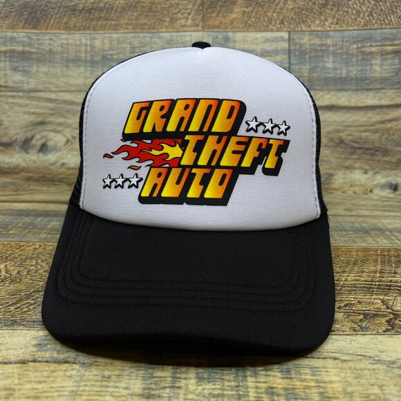 Grand Theft Auto Mens Trucker Hat Black Snapback San Andreas GTA Baseball Cap - Picture 2 of 7